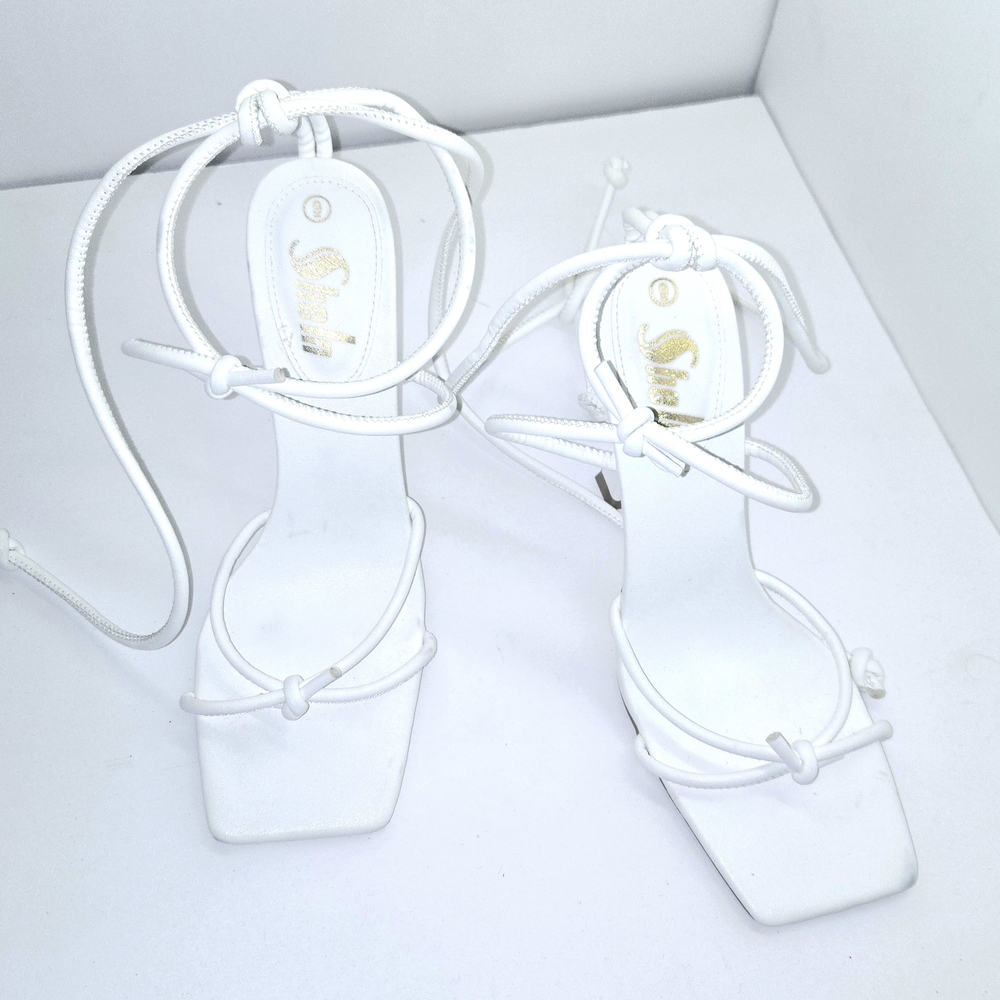 Elegant White Strappy Heels
